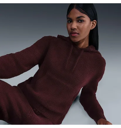Худі жіноче Nike Sportswear Phoenix Cosy Bouclé WomenS Loose Knit Hoodie Bordo HV2768-619