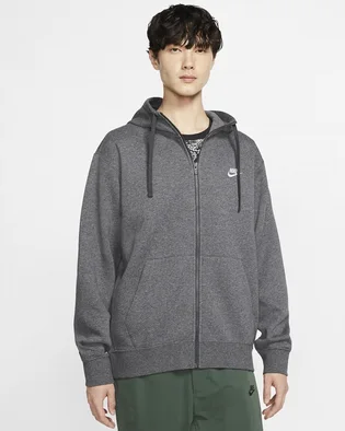 Толстовка мужская Nike M Nsw Club Hoodie Fz Bb Grey BV2645-071