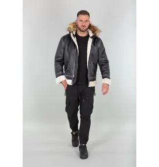 Куртка мужская Alpha Industries Hooded Bomber B3 Fl Black 128104-03