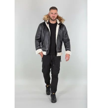 Куртка чоловіча Alpha Industries Hooded Bomber B3 Fl Black 128104-03