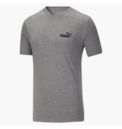 Футболка мужская Puma Essentials+ V-Neck Tee Grey 586277-03