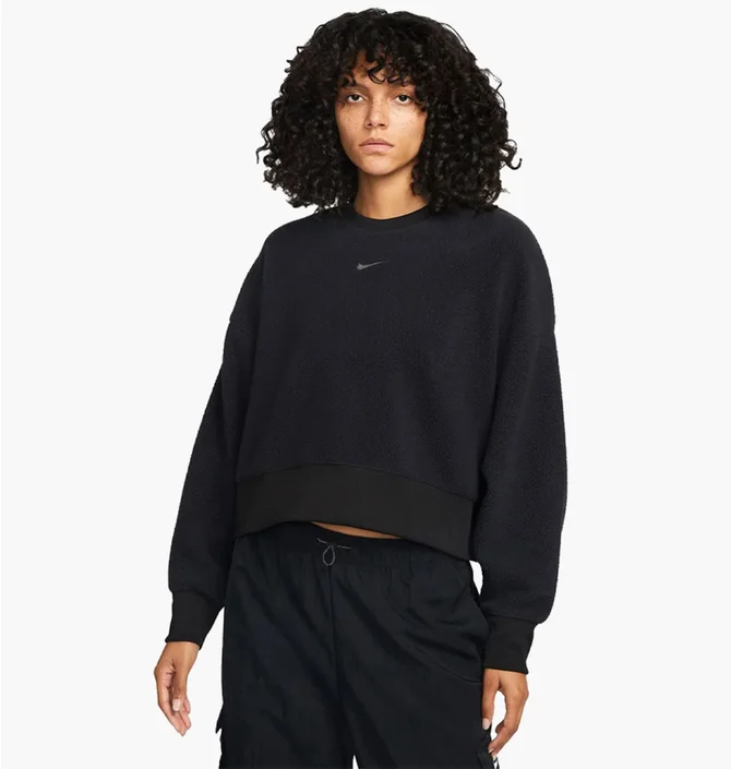Світшот жіночий Nike Plush Crop Sweater Black Dq6844-010