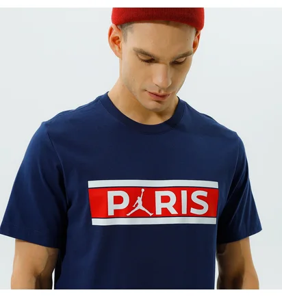 Футболка чоловіча Air Jordan T-Shirt Paris Saint-Germain Wordmark Blue DB6510-410