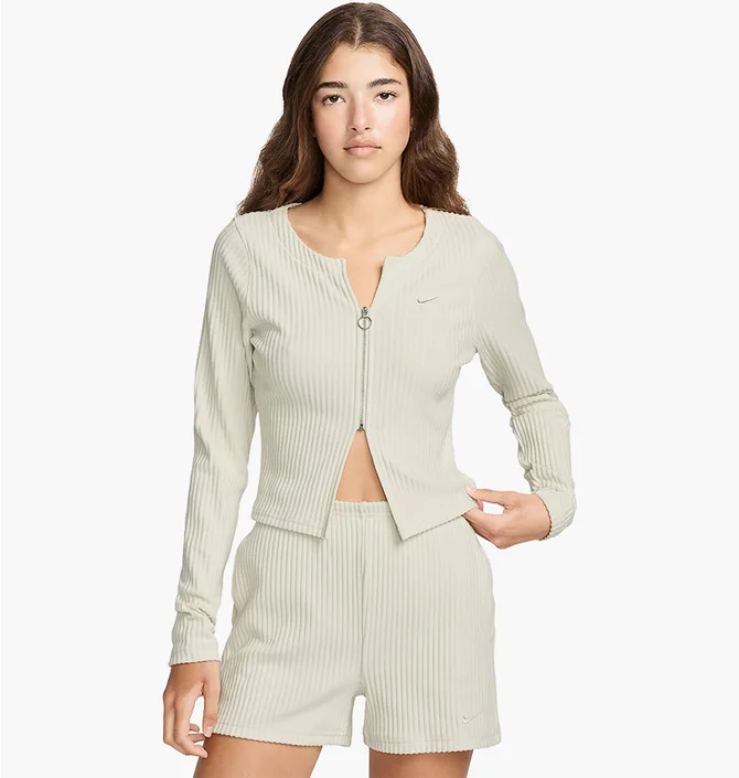 Кофта женская Nike Sportswear Chill Knit Slim Full-Zip Ribbed Cardigan Green FN3682-104