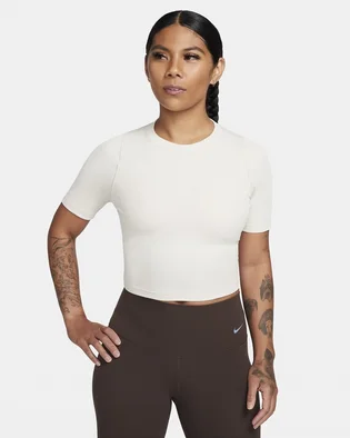 Футболка жіноча Nike Zenvy Rib Dri-Fit Short-Sleeve Cropped Top White FN7467-104