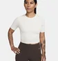 Футболка женская Nike Zenvy Rib Dri-Fit Short-Sleeve Cropped Top White FN7467-104