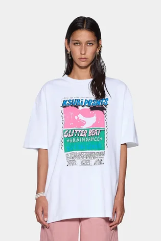 Футболка женская Ksubi Glitterbeat Boyfriend Ss Tee White WSP26TE011