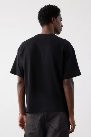Футболка мужская H&M T-Shirt - Oversized Fit Black 1074658039