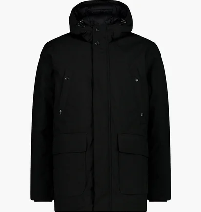 Парка чоловіча CMP Long Jacket Fix Hood Twill Black 34K0157-U901