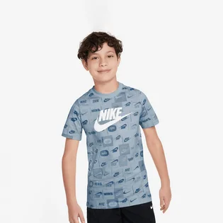 Футболка детская Nike Sportswear Club All Over Print T-Shirt High Brand Read Light Blue FN9609-440