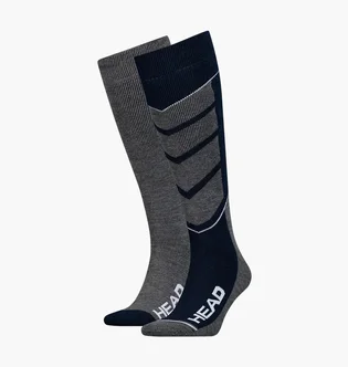 Носки унисекс HEAD Ski V-Shape Kneehigh Grey/Black (2 пары) 791004001-277