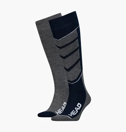 Шкарпетки унісекс HEAD Ski V-Shape Kneehigh Grey/Black (2 пари) 791004001-277