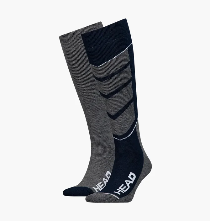 Шкарпетки унісекс HEAD Ski V-Shape Kneehigh Grey/Black (2 пари) 791004001-277