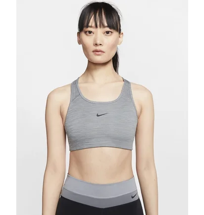 Топ женский Nike Womens Medium-Support 1-Piece Pad Sports Bra Grey Bv3636-084