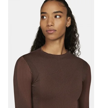Лонгслів жіночий Nike Yoga Dri-Fit Adv Brown DQ5603-010