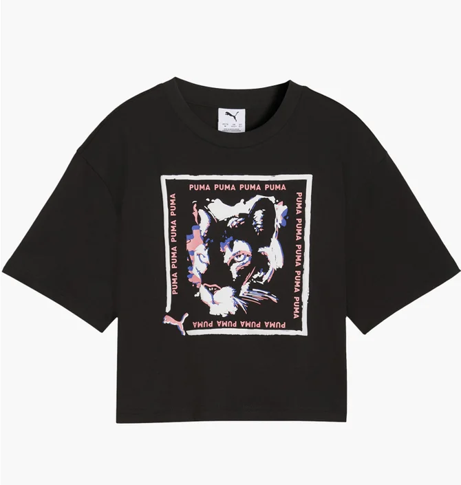 Футболка детская Puma Graphic Cat Stamp Black 634527-01
