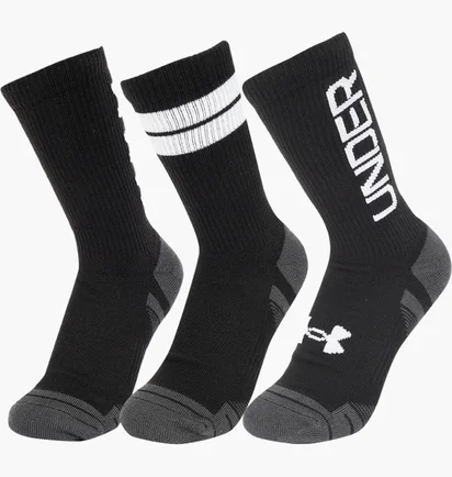 Носки унисекс Under Armour Perf Tech Nov Crew Black (3 пары) 1379515-002
