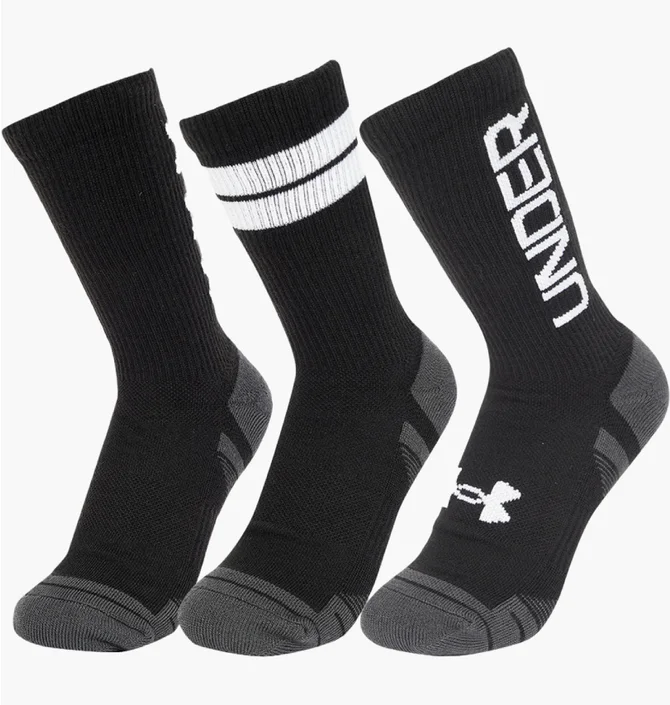 Носки унисекс Under Armour Perf Tech Nov Crew Black (3 пары) 1379515-002