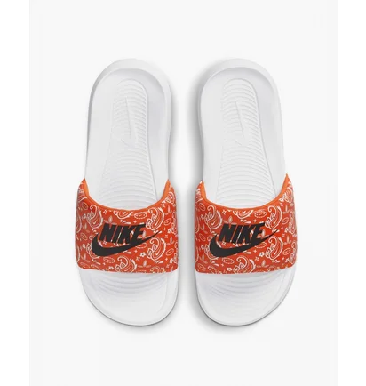 Тапочки жіночі Nike Victori One Slide Print White/Orange Cn9676-800