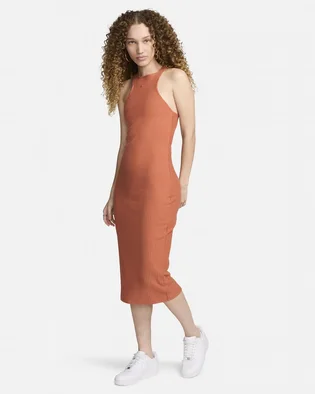 Плаття жіноче Nike Sportswear Chill Rib Slim Sleeveless Midi Dress Orange FN3679-825