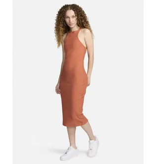 Платье женское Nike Sportswear Chill Rib Slim Sleeveless Midi Dress Orange FN3679-825