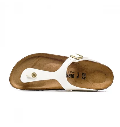 Тапочки жіночі Birkenstock Gizeh Bf Patent White 1005300