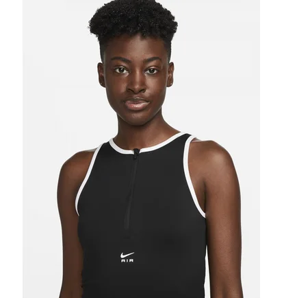 Майка женская Nike Air Dri-Fit WomenS 1/2-Zip Running Tank Top Black FB7624-010