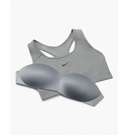 Топ женский Nike Womens Medium-Support 1-Piece Pad Sports Bra Grey Bv3636-084