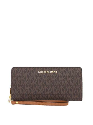 Гаманець жіночий Michael Kors Jet Set Travel Monogram Continental Leather Wallet Brown 35F8GTVT3B-BROWN-66204