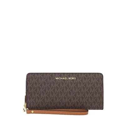 Гаманець жіночий Michael Kors Jet Set Travel Monogram Continental Leather Wallet Brown 35F8GTVT3B-BROWN-66204