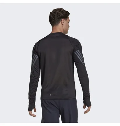 Лонгслив мужской Adidas Run Icon Full Reflective 3-Stripes Long Sleeve Tee Black HB7434