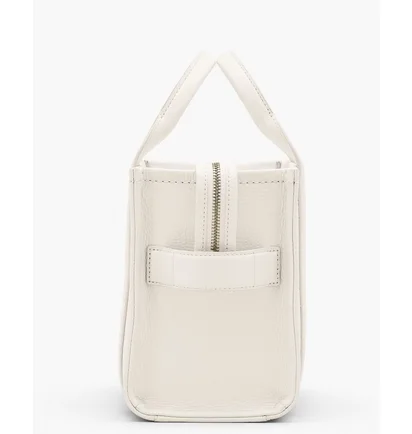 Сумка женская Marc Jacobs The Leather Small Tote Bag Beige H009L01SP21-COTTON-SILVER-64209