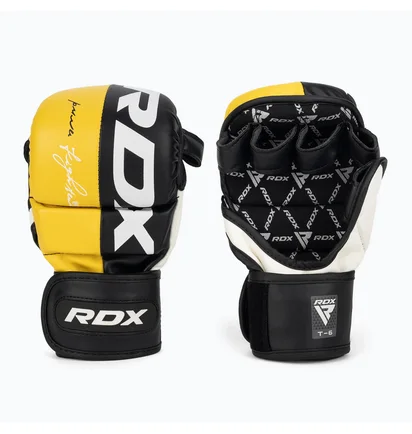 Рукавиці унісекс RDX Grappling Gloves Rex T6 Plus Orange/Black GGR-T6Y