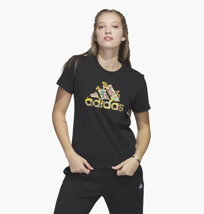 Футболка женская Adidas Floral Badge Of Sport Graphic Tee Black HR5320