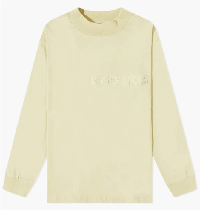 Лонгслів чоловічий Fear of God Essentials Long Sleeve Logo Tee Yellow 125SU222016F