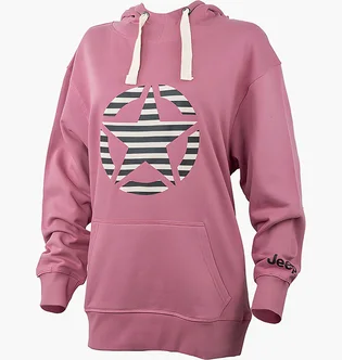 Худі жіноче Jeep Hooded Oversize Sweatshirt Star Striped Print Pink O102608-P490