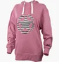 Худи женское Jeep Hooded Oversize Sweatshirt Star Striped Print Pink O102608-P490