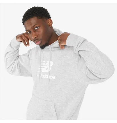 Худі чоловіче New Balance Stacked Logo French Terry Hoodie Grey MT41501