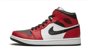Кроссовки мужские Air Jordan 1 Mid Red/White 554724-069