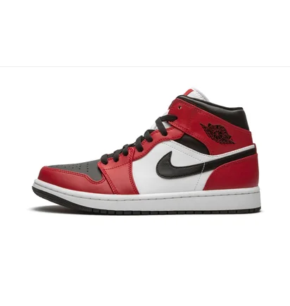 Кроссовки мужские Air Jordan 1 Mid Red/White 554724-069