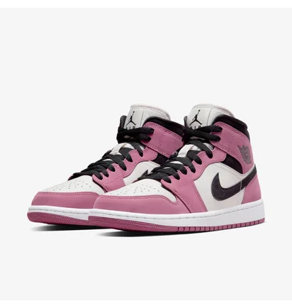 Кроссовки женские Air Jordan 1 Mid Pink/White Dc7267-500