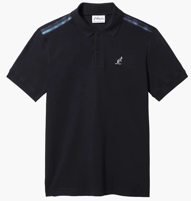 Поло мужское AUSTRALIAN Tape Stripe Polo Club Pique Black LSUPO0060-200