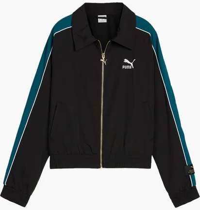 Олімпійка жіноча Puma Play Loud T7 Track Jacket Black/Green 626806-01