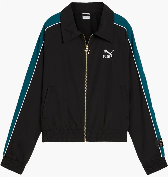 Олімпійка жіноча Puma Play Loud T7 Track Jacket Black/Green 626806-01
