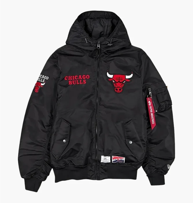 Бомбер мужской Alpha Industries Chicago Bulls Black 60564085