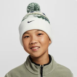 Шапка детская Nike Peak Holiday Beanie White/Green HV7025-133