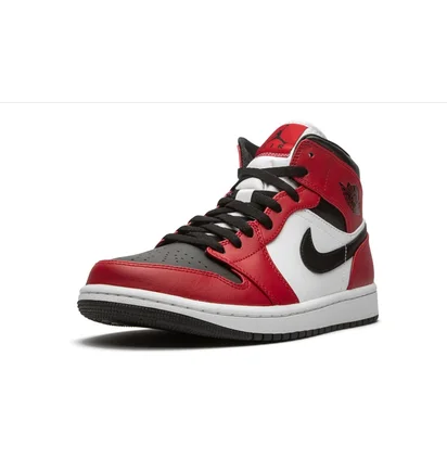 Кроссовки мужские Air Jordan 1 Mid Red/White 554724-069