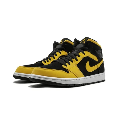 Кроссовки унисекс Air Jordan 1 Mid Black/Yellow 554724-071
