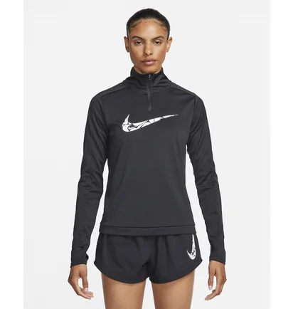 Лонгслів жіночий Nike Camada 1/4 Dri-Fit Swoosh Black FN2636-010