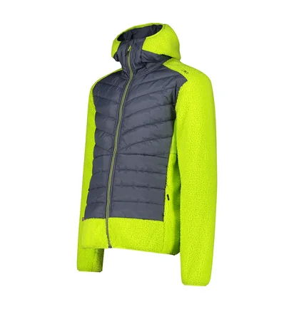 Куртка чоловіча CMP Jacket Hybrid Fix Hood Grid Po Blue/Green 34P1817-U911